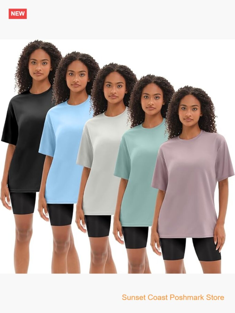 5 Pack Oversized Workout T Shirts for Women Quick Dry Mesh Athletic Tees